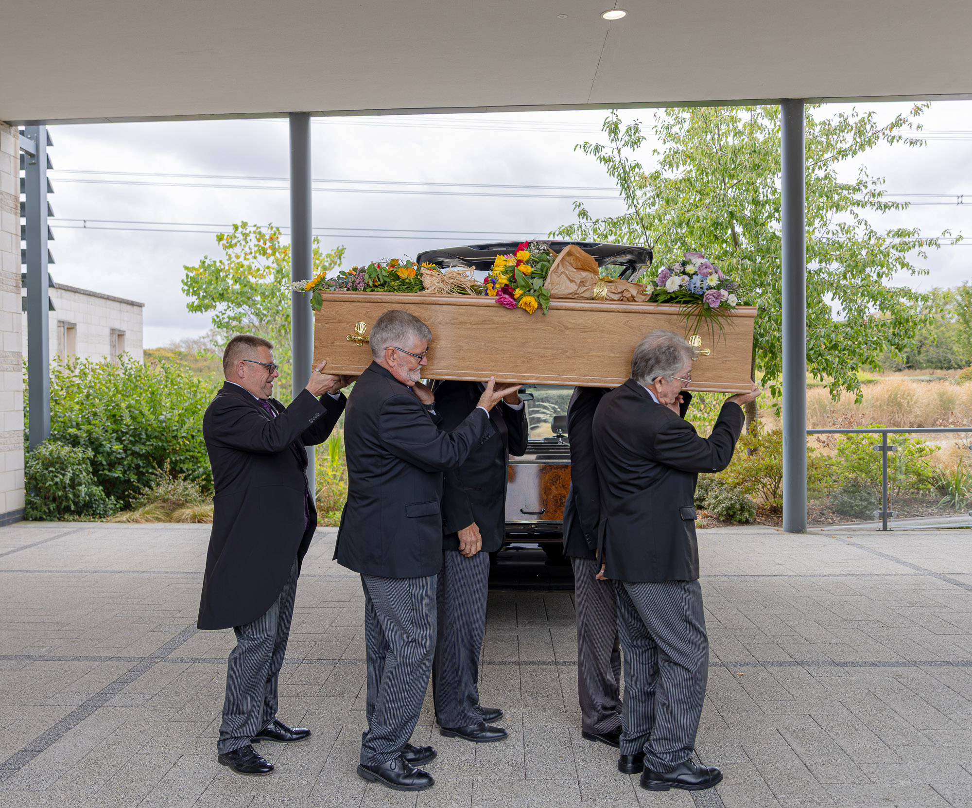 The Wealden funeral team entering the crematorium