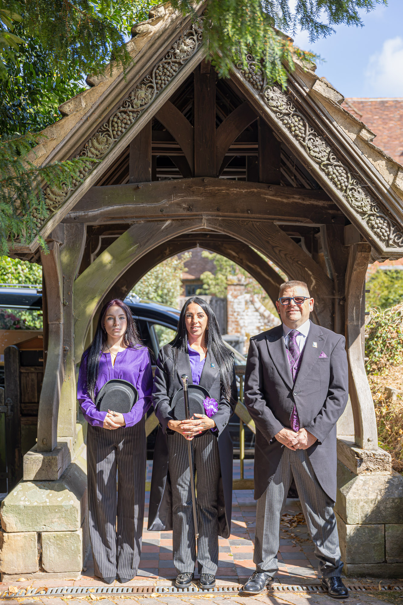 Tiah, Stacie and Andy from Wealden Funeral Services at Waldron Church