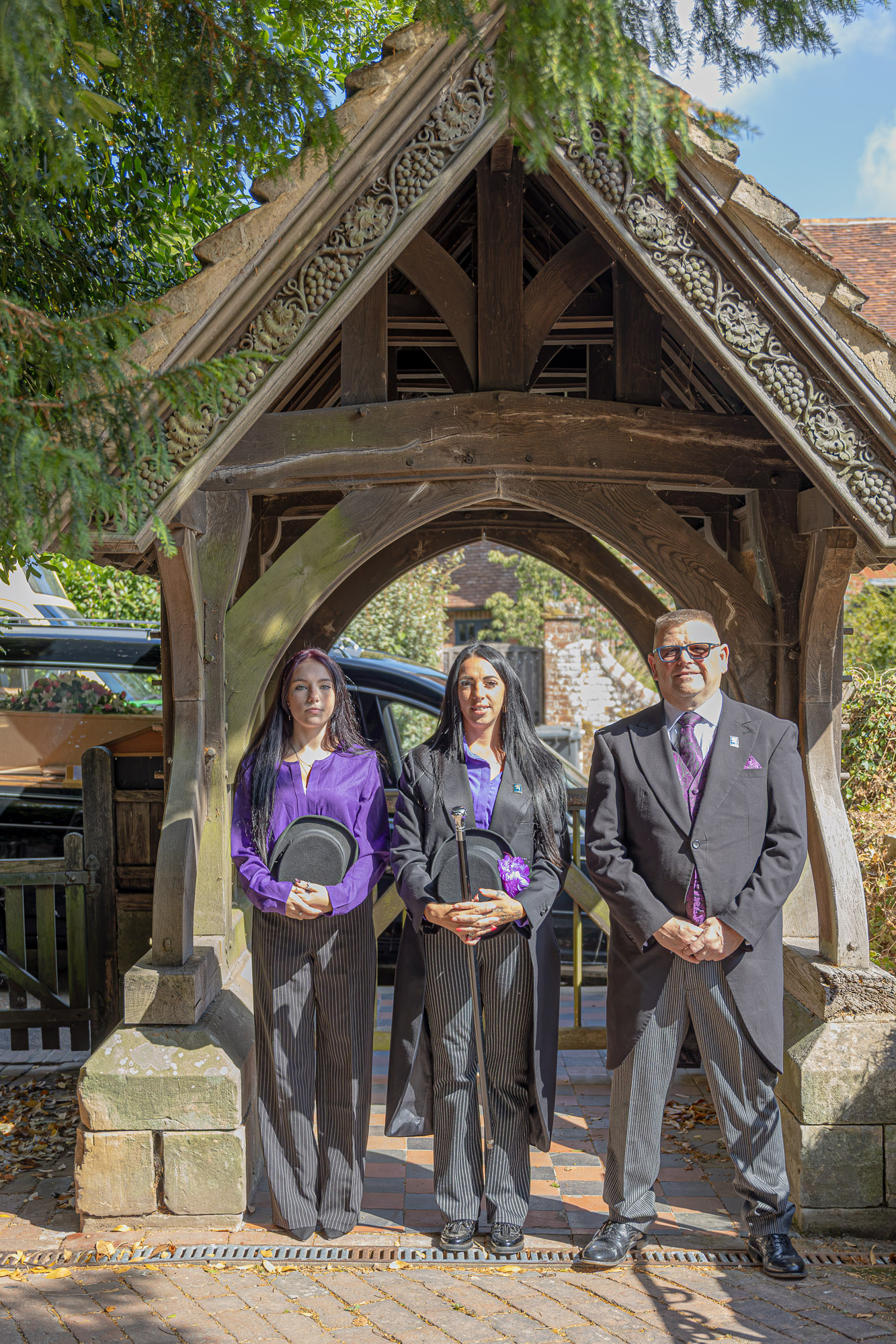 Tiah, Stacie and Andy from Wealden Funeral Services at Waldron Church